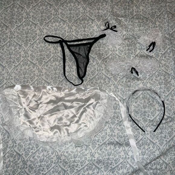 Naughty maid lingerie 7 piece set garter apron size S main image 4